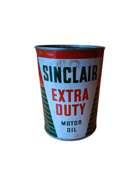Vintage Sinclair Extra Duty Motor Oil Can Metal 1 Quart Empty 1950s